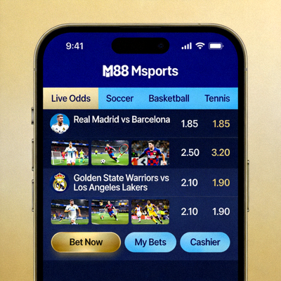 Antarmuka taruhan olahraga M88 Msports di perangkat mobile dengan odds live