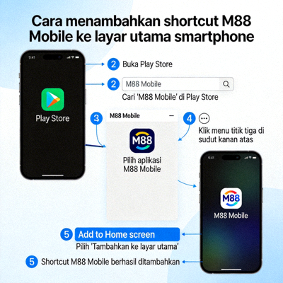 Cara menambahkan shortcut M88 Mobile ke layar utama smartphone