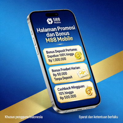 Halaman promosi dan bonus M88 Mobile yang tersedia untuk pengguna Indonesia