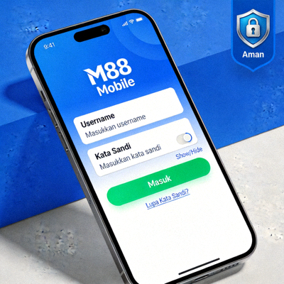 Proses login M88 Mobile yang cepat dan aman di layar smartphone